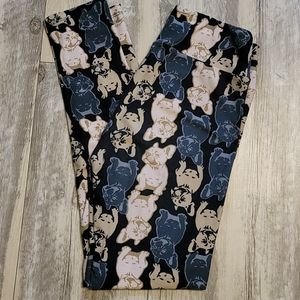 OS Lularoe french bulldog leggings